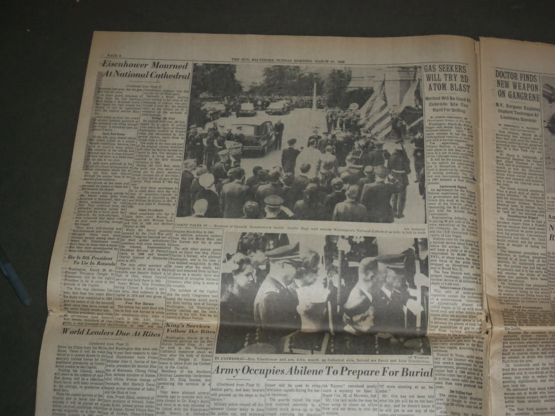 1969 MARCH 30 THE BALTIMORE SUN - DWIGHT D. EISENHOWER DIED - NP 2949