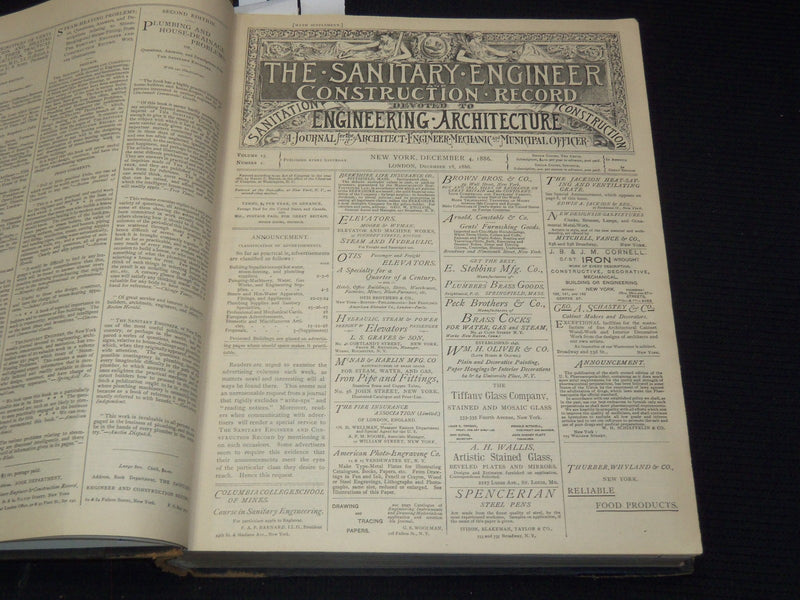 1886-1887 SANITARY ENGINEER CONSTRUCTION RECORD BOUND VOLUME 15 & 16 - KD 3351B