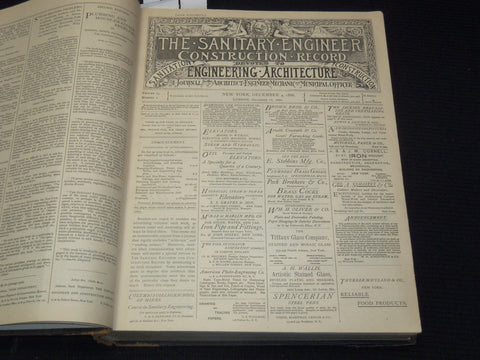 1886-1887 SANITARY ENGINEER CONSTRUCTION RECORD BOUND VOLUME 15 & 16 - KD 3351B