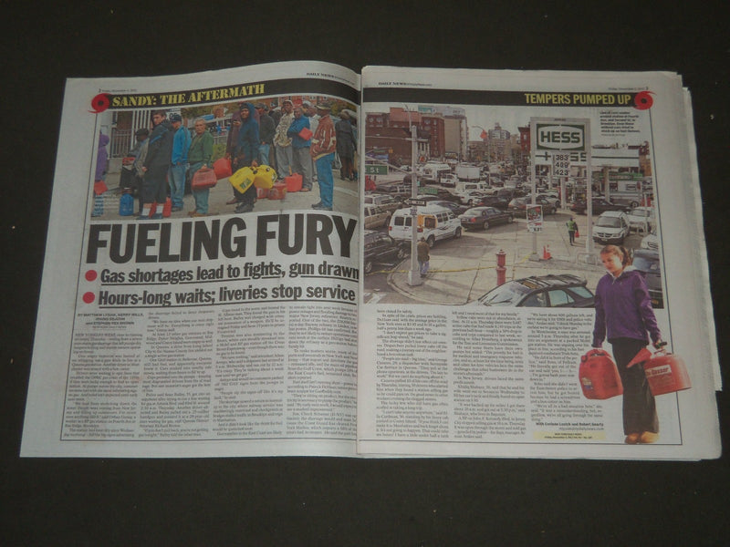2012 NOVEMBER 2 NY DAILY NEWS NEWSPAPER - EMPTY - HURRICANE SANDY - NP 2546