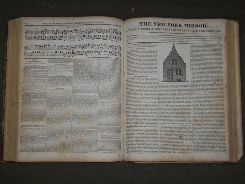 1832-1833 NEW YORK MIRROR MAGAZINE BOUND VOLUME NO. 10 - WALTER SCOTT - KD 725R