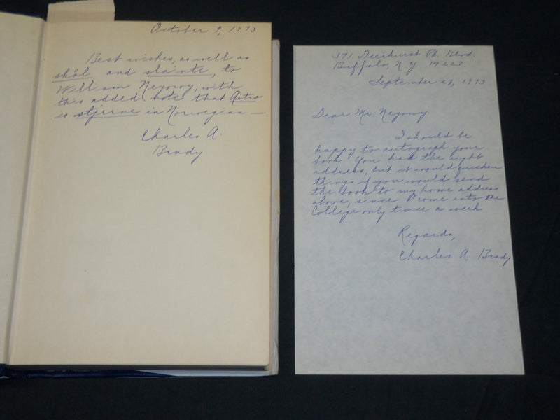 1958 THIS LAND FULFILLED BOOK INSCRIBED BY CHARLES A. BRADY - FIRST EDN - D 422