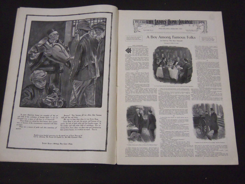 1905 FEB LADIES' HOME JOURNAL MAGAZINE - MAXFIELD PARRISH BACK COVER - ST 4467