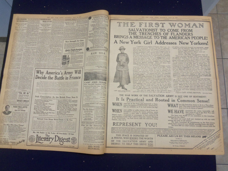 1918 MAY 18 NEW YORK TIMES - AMERICAN TROOPS JOIN BRITISH - NT 8196