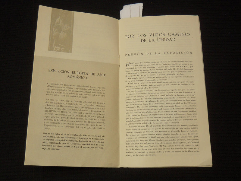 1961 EXPOSITION ARTE ROMANTICO ESPANA BOOKLET - K 2621