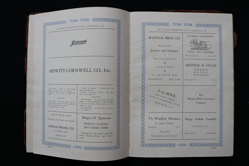 1928 TOM TOM OWEGO FREE ACADEMY YEARBOOK - OWEGO NEW YORK - SOFTCOVER - YB 3473