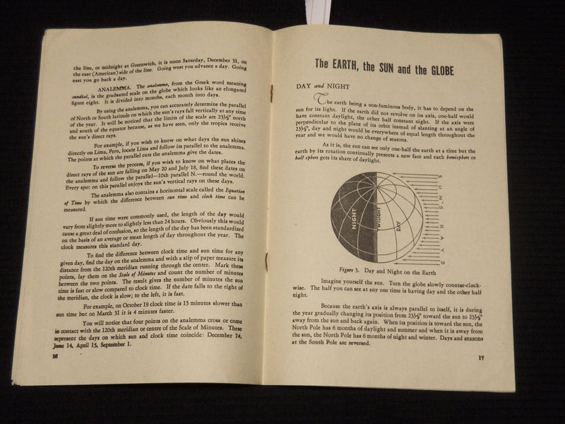 1940'S THE STORY OF THE GLOBE BOOK - REPLOGLE GLOBES - CHICAGO- K 547