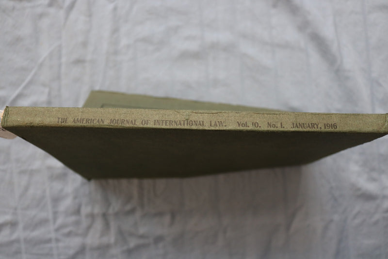 1916 JANUARY THE AMERICAN JOURNAL OF INTERNATIONAL LAW SOFTCOVER BOOK - K 3202