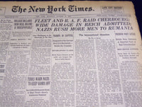 1940 OCTOBER 12 NEW YORK TIMES - FLEET & RAF RAID CHERBOURG - NT 2506