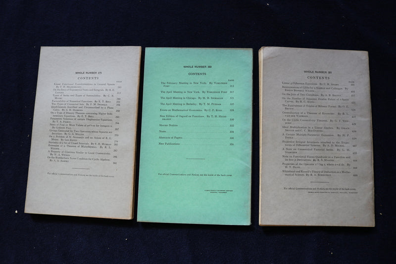 1931-1936 AMERICAN MATHEMATICAL SOCIETY BULLETIN MAGAZINE - LOT OF 18 - O 3584