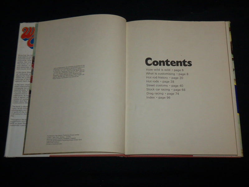 1974 WILD CARS AND BIKES HARDCOVER BOOK BY MIKE HILL - NICE PHOTOS - R 705R