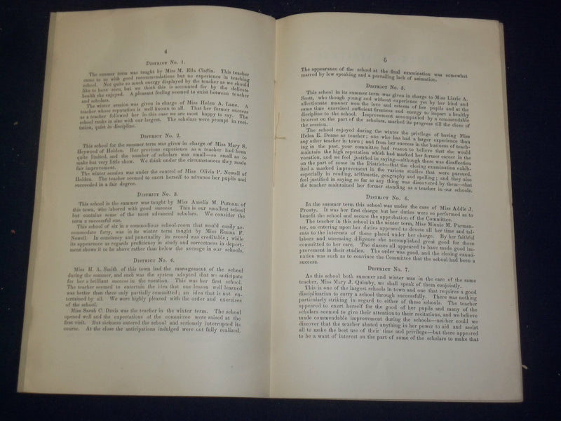 1869 TOWN OF RUTLAN SCHOOL COMMITTEE ANNUAL REPORT - J 4482