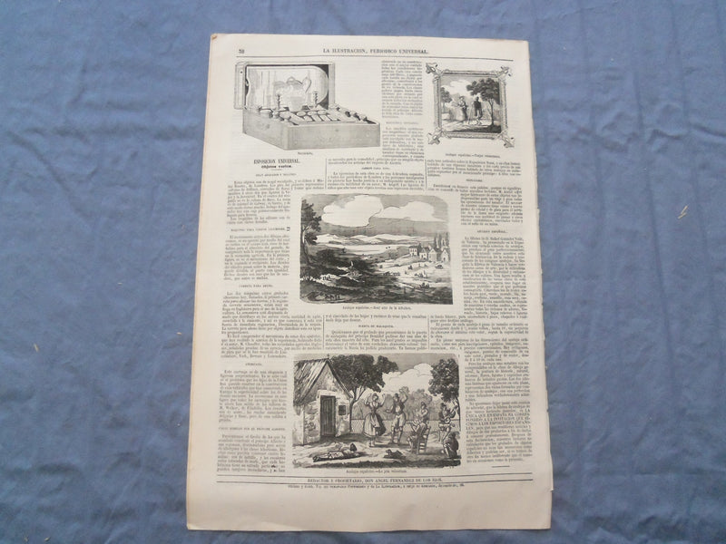 1852 LA ILUSTRACION PERIODICO UNIVERSAL NEWSPAPER - LOT OF 5 - NP 8414