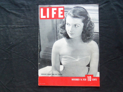 1938 NOVEMBER 14 LIFE MAGAZINE - DEBUTANTE BRENDA DIANA DUFF FRAZIER - L 104