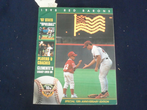 1998 RED BARONS BASEBALL YEARBOOK - WITH AUTOGRAPHS - ST 6826