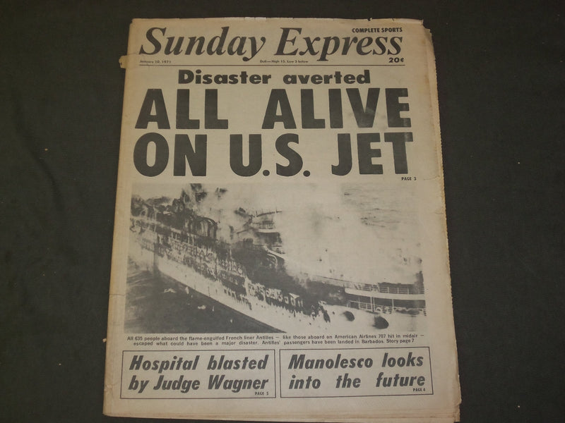1971 JANUARY 10 SUNDAY EXPRESS NEWSPAPER - ANTILLES SHIP NEAR-DISASTER - NP 3259