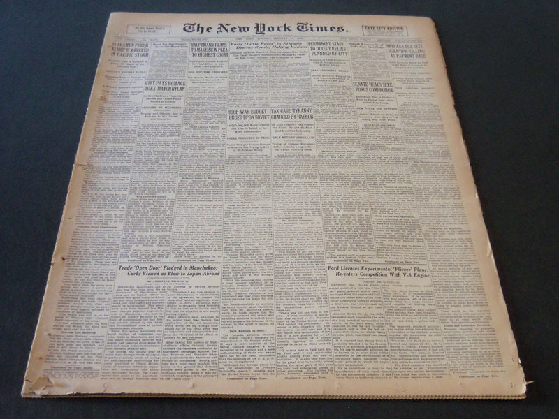 1936 JANUARY 13 NEW YORK TIMES - HAUPTMANN PLANS NEW PLEA HIGHEST COURT- NT 6352