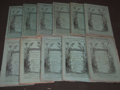 1870 PUTNAM'S MONTHLY MAGAZINE LOT OF 11 ISSUES - GREAT STORIES & ADS - WR 555