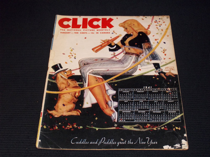 1941 JANUARY CLICK MAGAZINE - NICE ILLUSTRATED FRONT COVER - E 20059