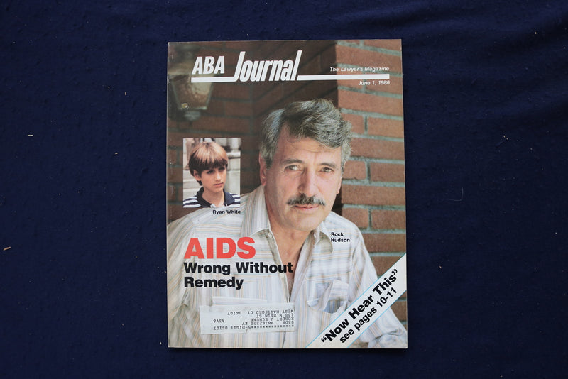 1986 JUNE 1 ABA JOURNAL MAGAZINE - ROCK HUDSON COVER - E 18667