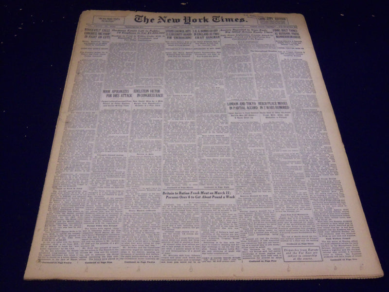 1940 FEBRUARY 7 NEW YORK TIMES - PINOCCHIO WORLD PREMIERE TONIGHT - NT 2555