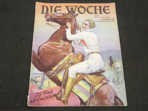 1927 JANUARY 22 DIE WOCHE GERMAN MAGAZINE - NICE ILLUSTRATED COVER - ST 4313