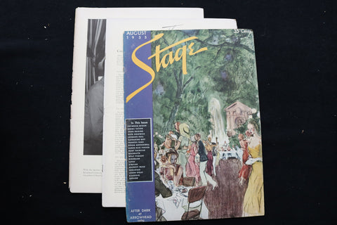 1935 AUGUST STAGE MAGAZINE - A COLORFUL DRAWING COVER - E 10828