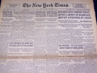 1936 DEC 3 NEW YORK TIMES - KING MAY QUIT THRONE TODAY - NT 2081
