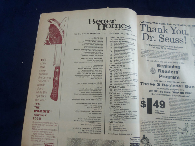 1963 SEP BETTER HOMES AND GARDENS MAGAZINE - NICE COVER, PHOTOS & ADS - ST 4628M