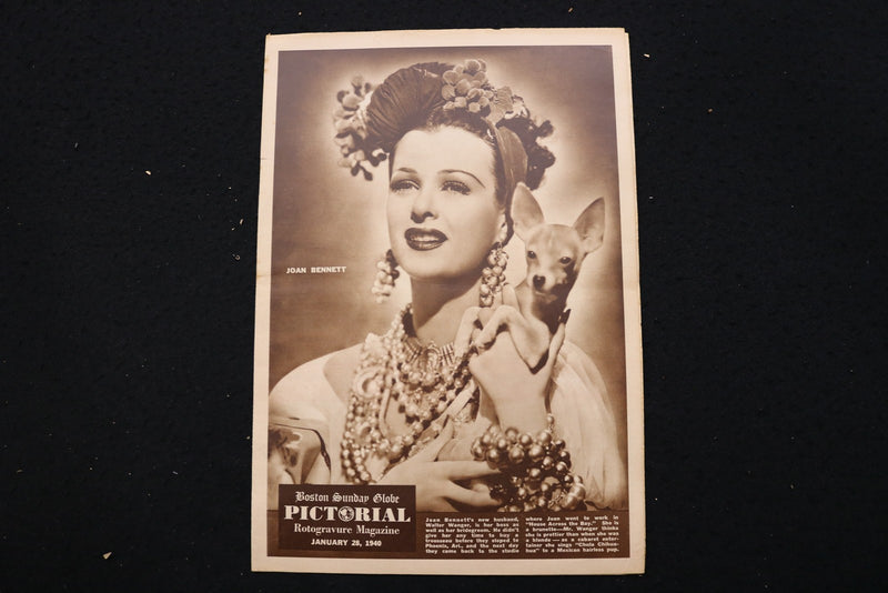 1940 JANUARY 28 BOSTON SUNDAY GLOBE MAGAZINE - JOAN BENNETT COVER - E 25560