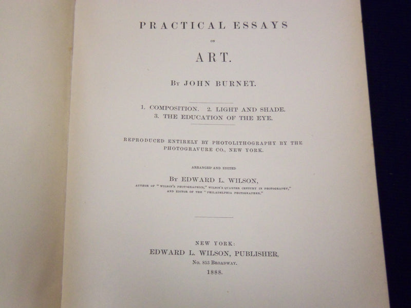 1888 PRACTICAL ESSAYS ON ART BY JOHN BURNET - COMPOSTION LIGHT SHADE - KD 1268