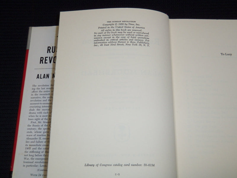 1958 THE RUSSIAN REVOLUTION HARDCOVER BOOK BY ALAN MOOREHEAD - KD 7833