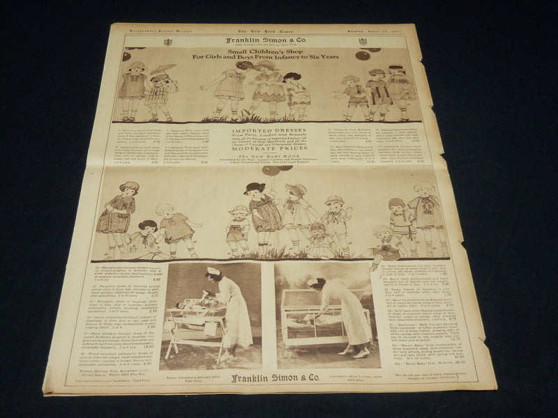 1922 APRIL 23 NEW YORK TIMES PICTURE SECTION - CHESTERFIELD FULL AD - NT 8854