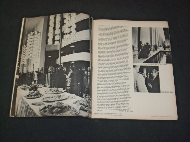 1971 SEPTEMBER OPERA NEWS MAGAZINE - OPENING OF KENNEDY CENTER - SP 6438
