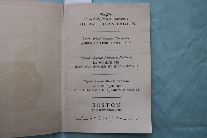 1930 AMERICAN LEGION BOSTON ANNUAL CONVENTION PROGRAMS - LOT OF 2 - K 3424