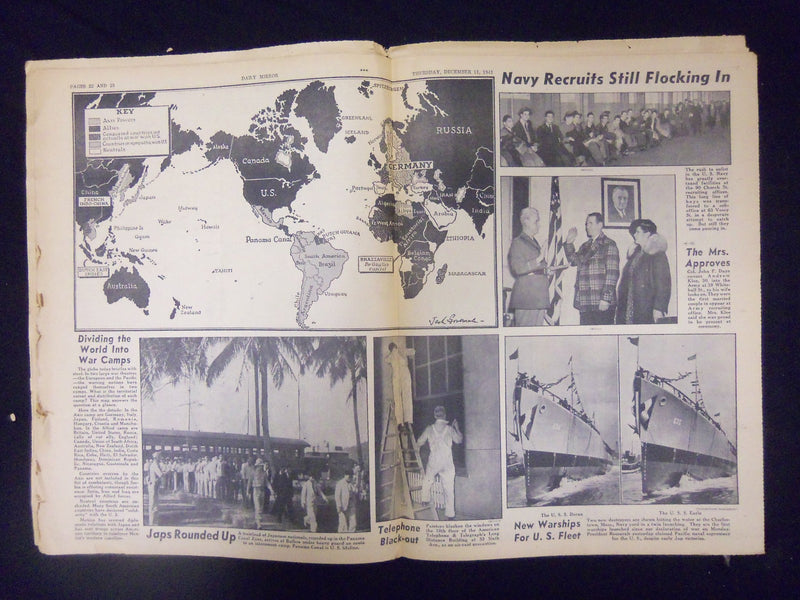 1941 DECEMBER 11 NEW YORK DAILY MIRROR-JAPS DRIVEN BACK FROM WEST LUZON- NP 2139