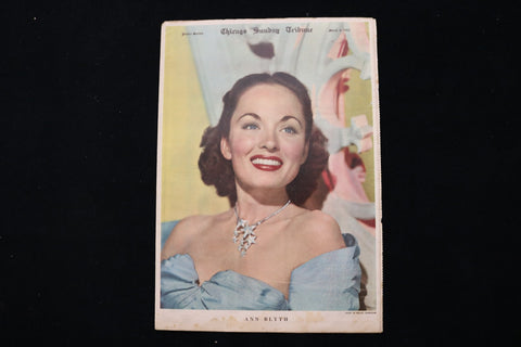 1952 MARCH 9 CHICAGO SUNDAY TRIBUNE MAGAZINE - ANN BLYTH COVER - E 26233