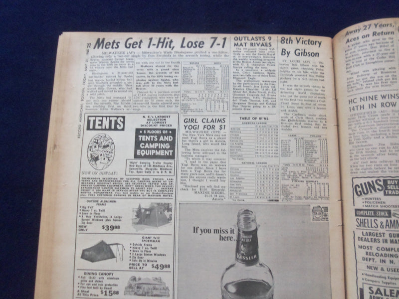1965 MAY 21 BOSTON RECORD AMERICAN NEWSPAPER- PUPILS IN 40 MI. BUSSING - NP 6295