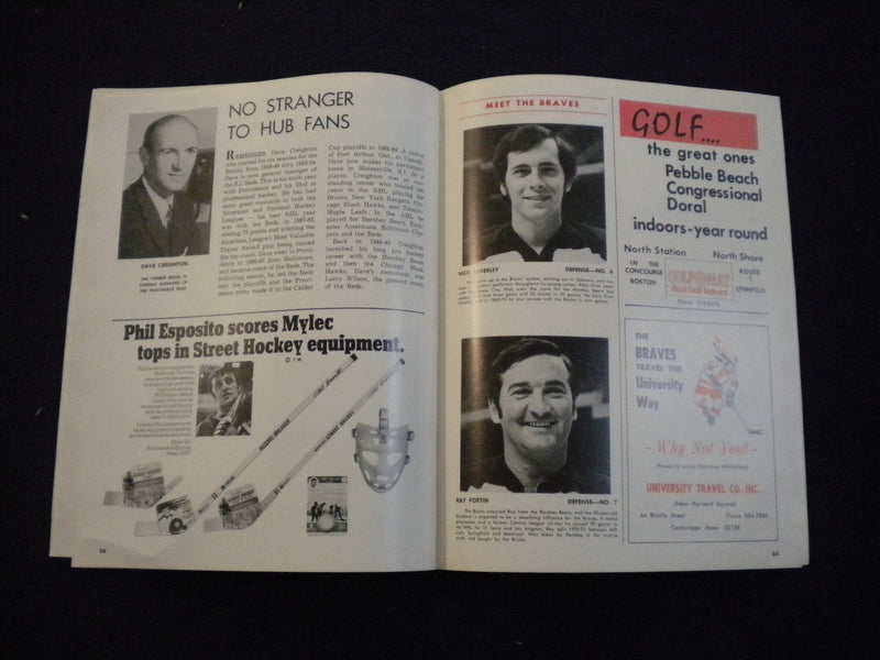 1971-1972 BOSTON BRAVES AHL HOCKEY PROGRAM - SP 3624K