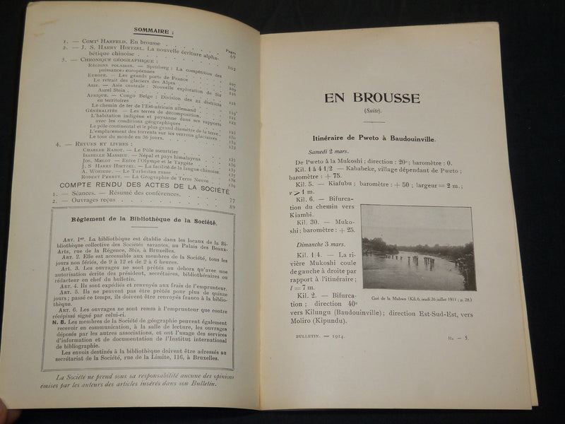 1905-1914 SOCIETE ROYALE BELGE GEOGRAPHIE BULLETIN MAGAZINE LOT OF 44 - WR 284G