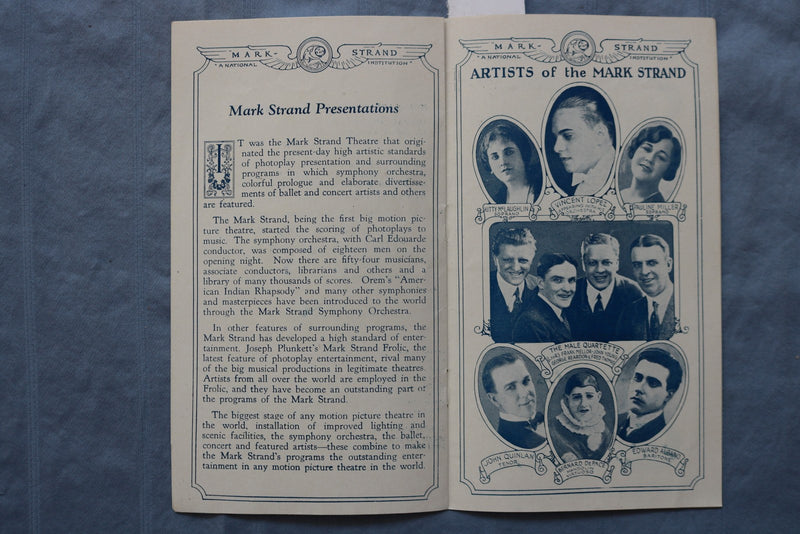 1926 APRIL 18 OLD LOVES AND NEW - LEWIS STONE- STRAND THEATRE PROGRAM - K 2738