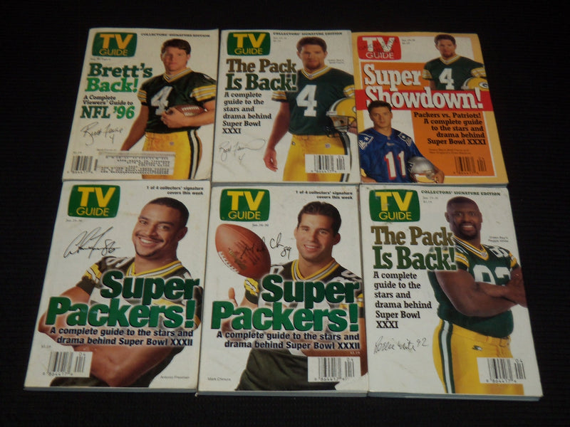 1996-2000 GREEN BAY PACKERS TV GUIDE LOT OF 7 - BRETT FAVRE - WR 104F