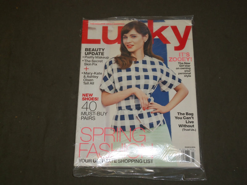 2014 MARCH LUCKY MAGAZINE - ZOOEY DESCHANEL COVER - B 3598
