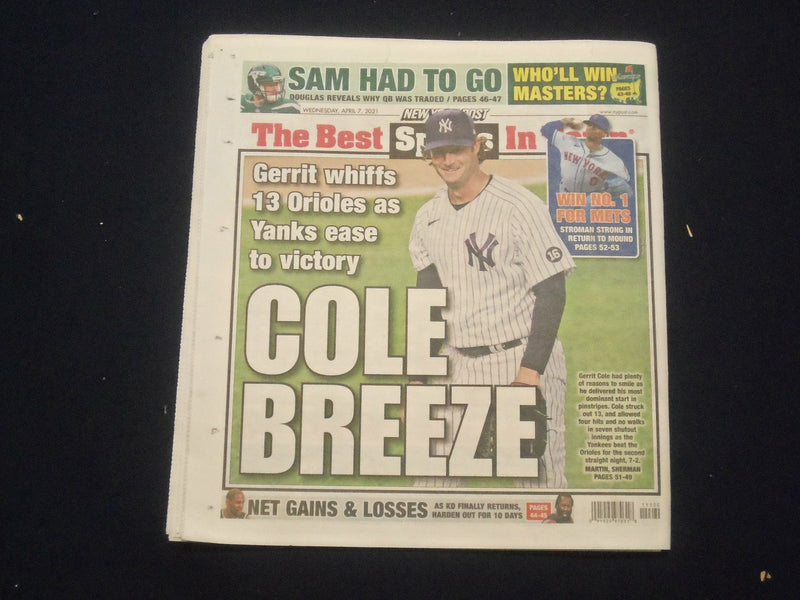 2021 APRIL 7 NEW YORK POST NEWSPAPER- NYC QUALITY OF LIFE PLUMMETS - COLE K'S 13