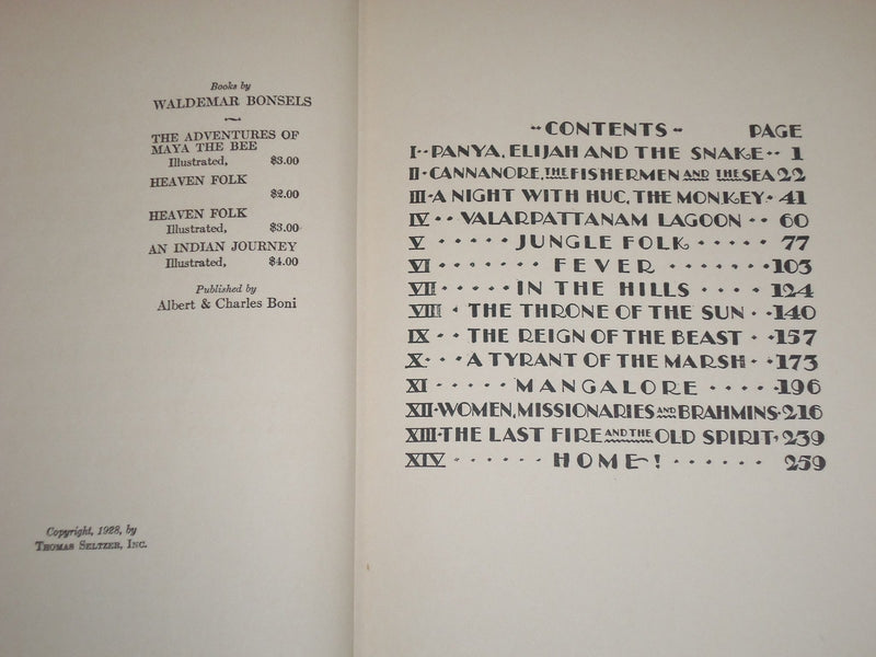 1928 AN INDIAN JOURNEY BY WALDEMAR BONSELS ILLUSTRATIONS BY HARRY BROWN- KD 2462