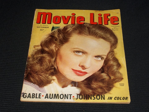 1945 SEPTEMBER MOVIE LIFE MAGAZINE - JEANNE CRAIN FRONT COVER - E 1543