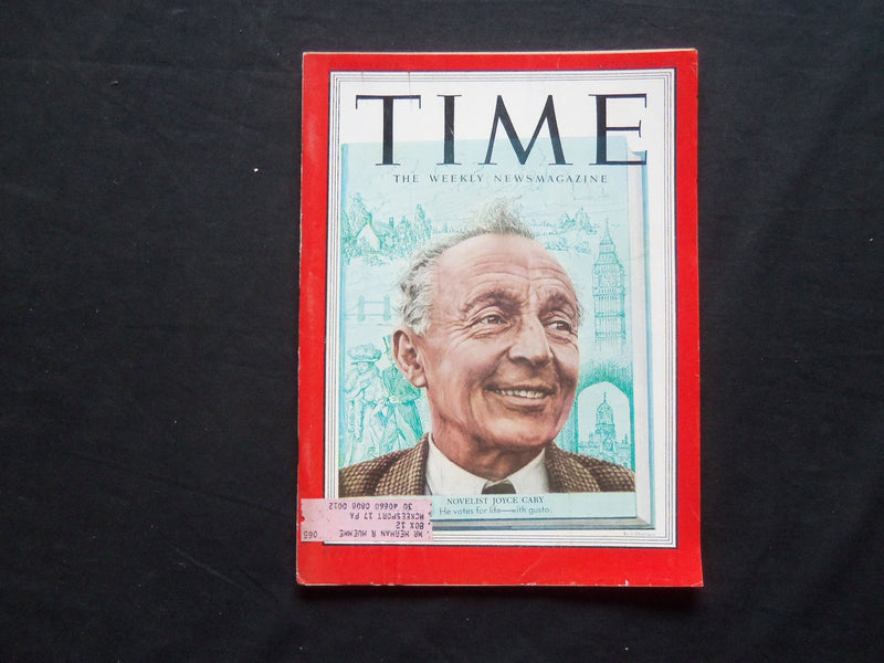 1952 OCTOBER 20 TIME MAGAZINE - NOVELIST JOYCE CARY - T 1353
