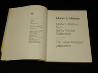 1988 MONET TO MATISSE - ISRAEL MUSEUM SOFTCOVER BOOK - NICE PRINTS - R 722A