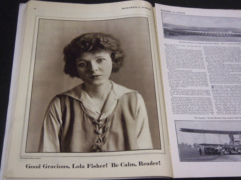 1919 AUGUST MCCLURE'S MAGAZINE - NEYSA MCMEIN COVER - PETER NEWELL - ST 6944