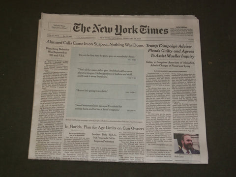 2018 FEBRUARY 24 NEW YORK TIMES - RICK GATES PLEADS GUILTY & TO ASSIST MUELLER